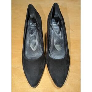 Eileen Fisher Una 2 sole Vero Cuoio black suede Heels Size 7.5